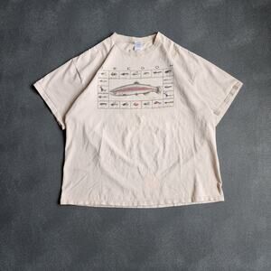 Y2K Oregon Fishing Baits Tan Shirt XXL